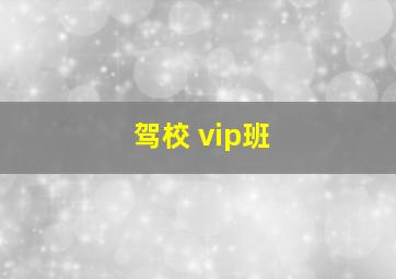 驾校 vip班